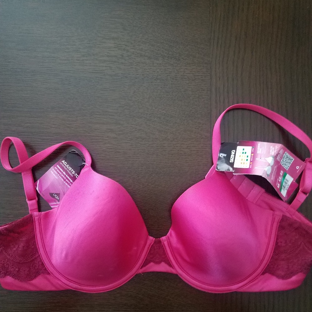 Lycra hot pink bra Size  large adjustable